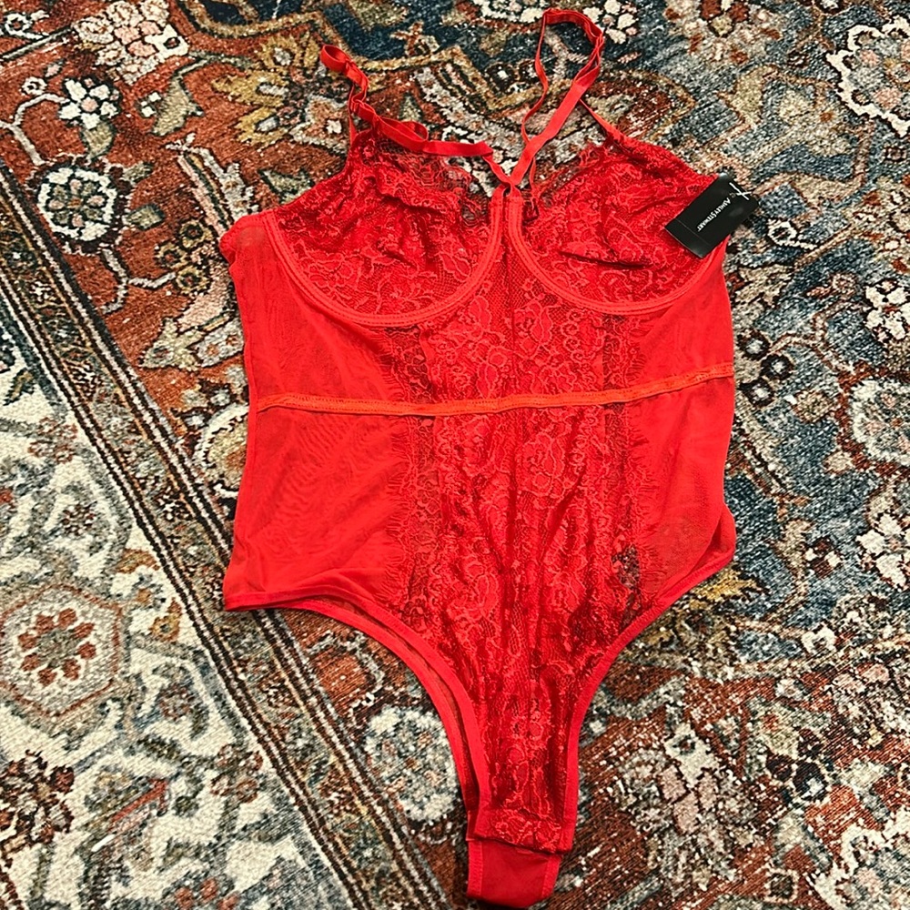 Ashley Stewart Red Lace Underwire Bra